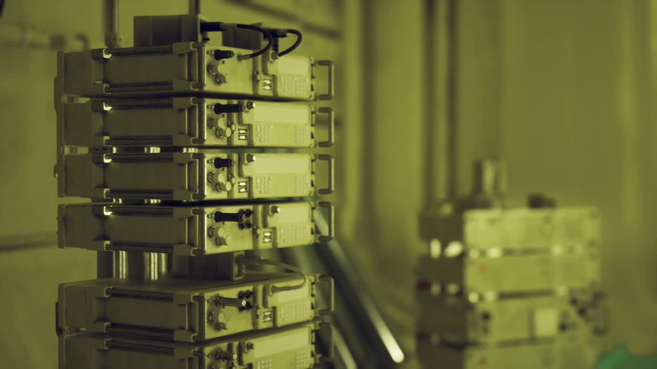 Server room ambience efficiently arranged server modules with lighting