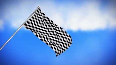 Racing-flag-hanging-on-a-pole