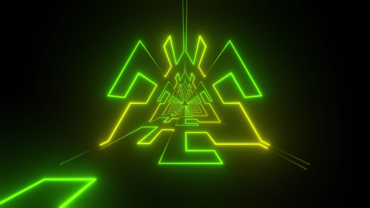 Tunnel geometrico al neon