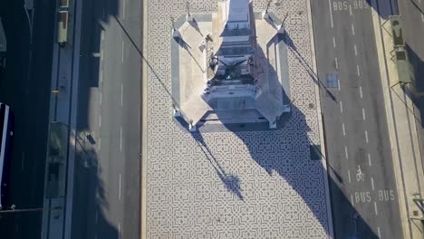 aerial perspective of famous liberty square in lisbon