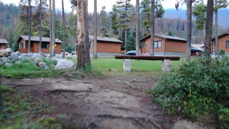 wooden houses in the nature