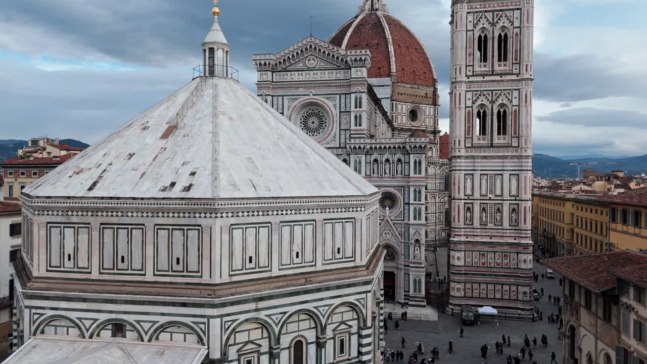 drone footage of santa maria del fiore dominating florence’s skyline