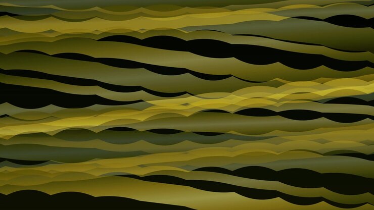Abstract Motion Background with Wavy Yellow and Green Lines
