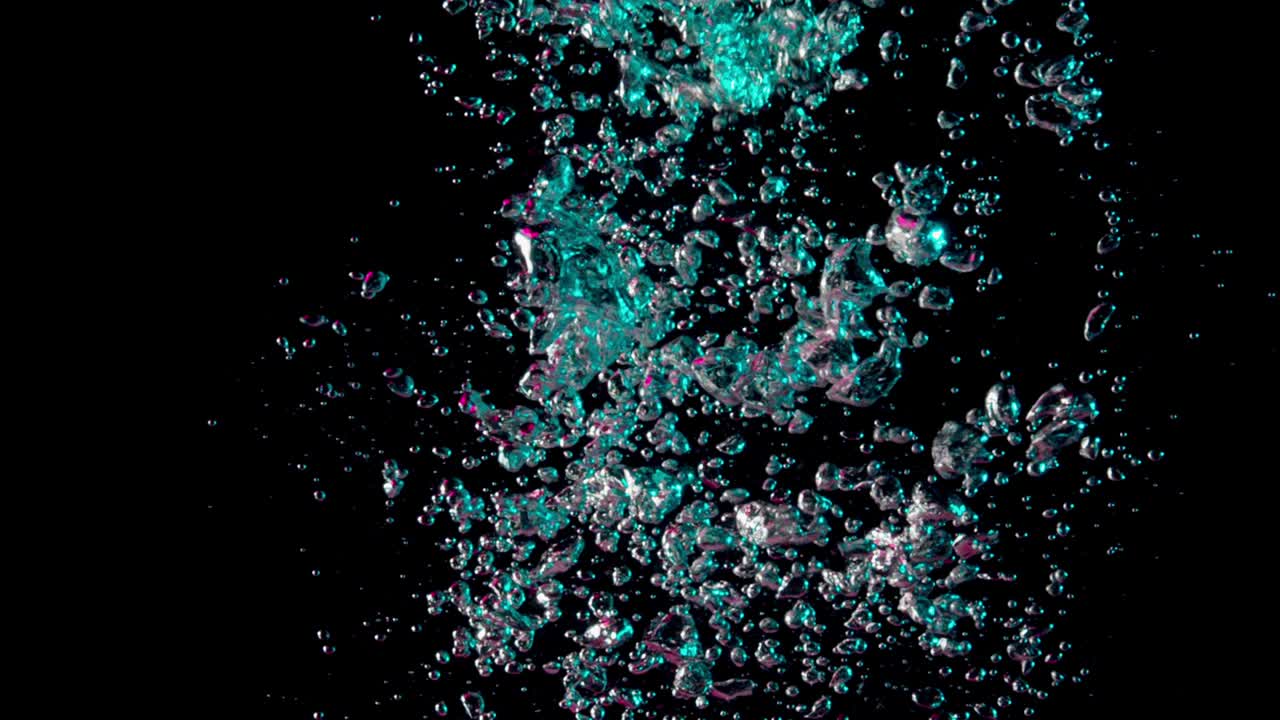 파란 거품이 분산됩니다.