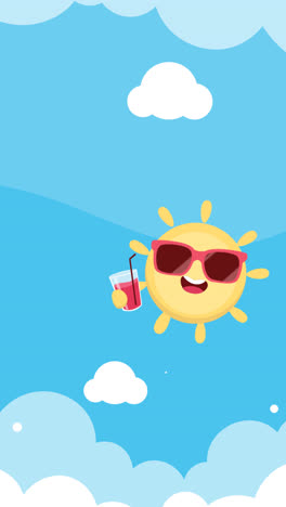 an animation of a flat hello summer sale illustration