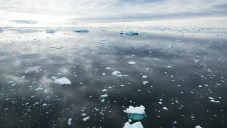 Deep-ocean-water-with-floating-iceberg-pieces