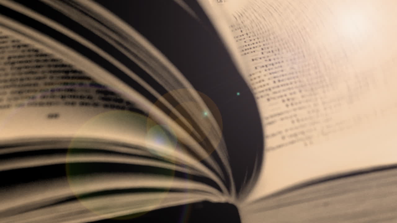 Pagine di un libro. Scorrimento delle pagine
