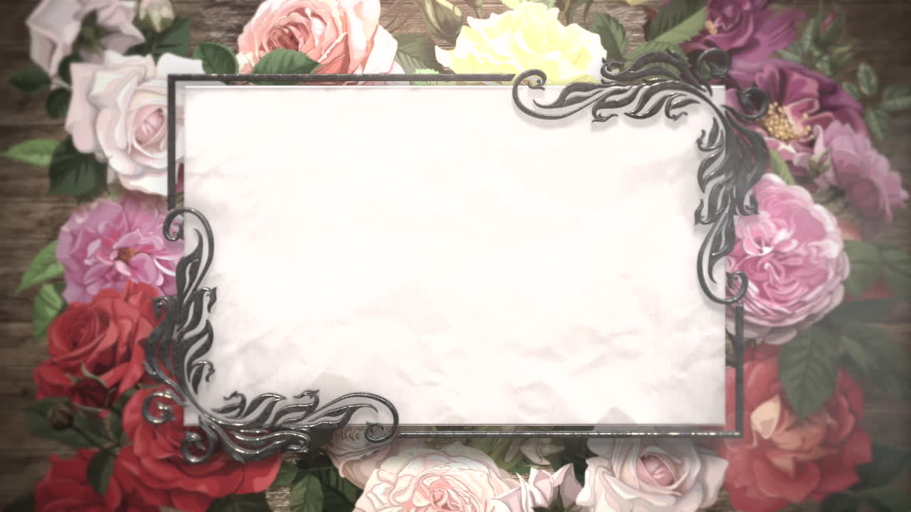 웨딩 배경 19와 꽃 모션 근접 촬영 빈티지 프레임