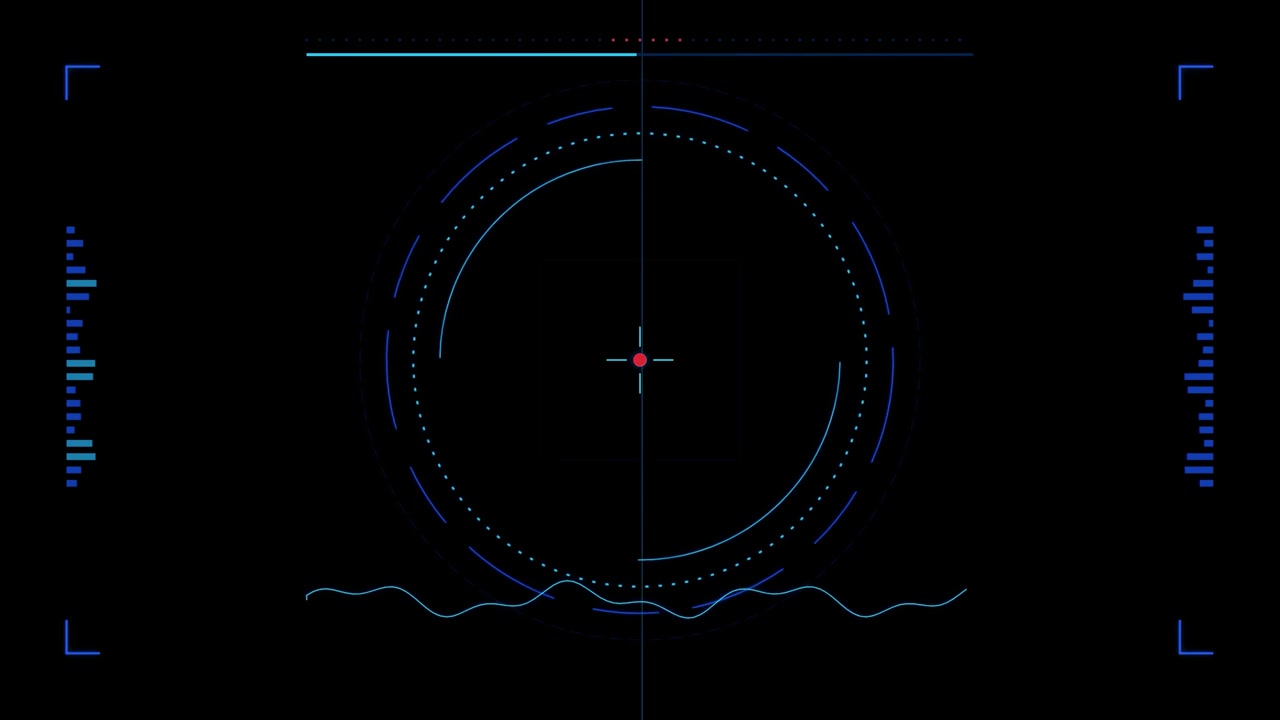Futuristic Digital HUD Interface with Scanning Circular Target