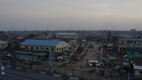 town at dusk nigeria drone 12