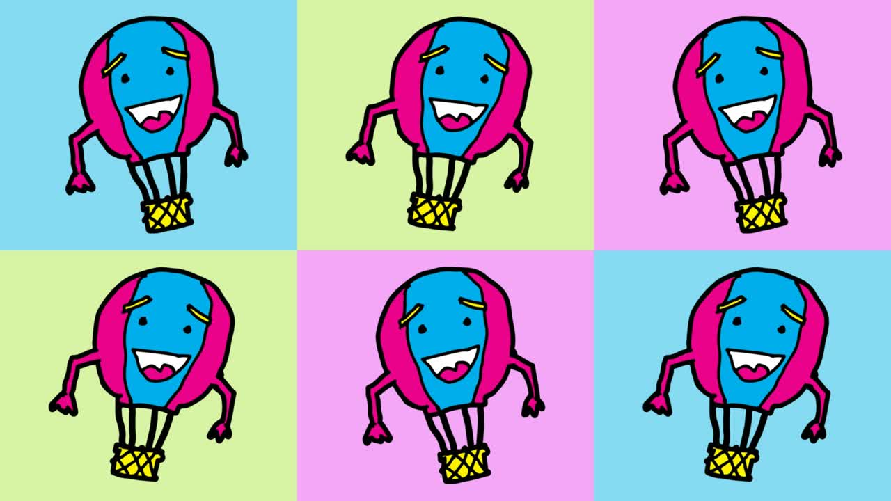 kids drawing pop art seamless background with theme of air balloon