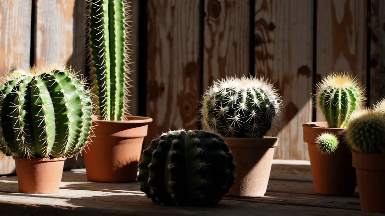 Collection of Cacti in Terracotta Pots