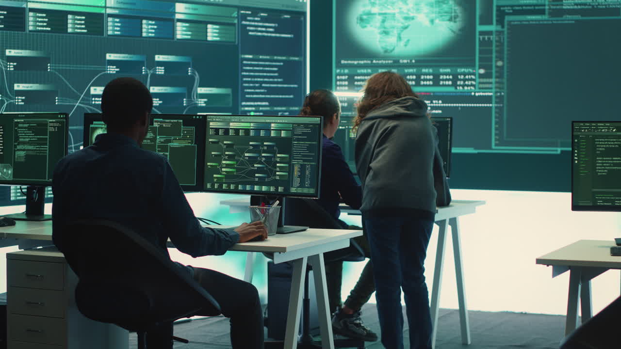 Governmental hackers team securing computer systems from cyber threats