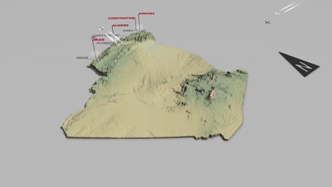 3d terrain map algeria