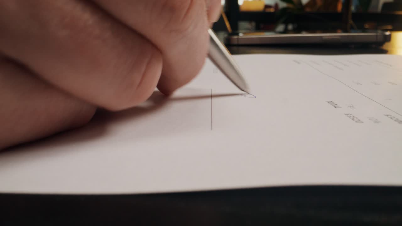 person som signerer et dokument