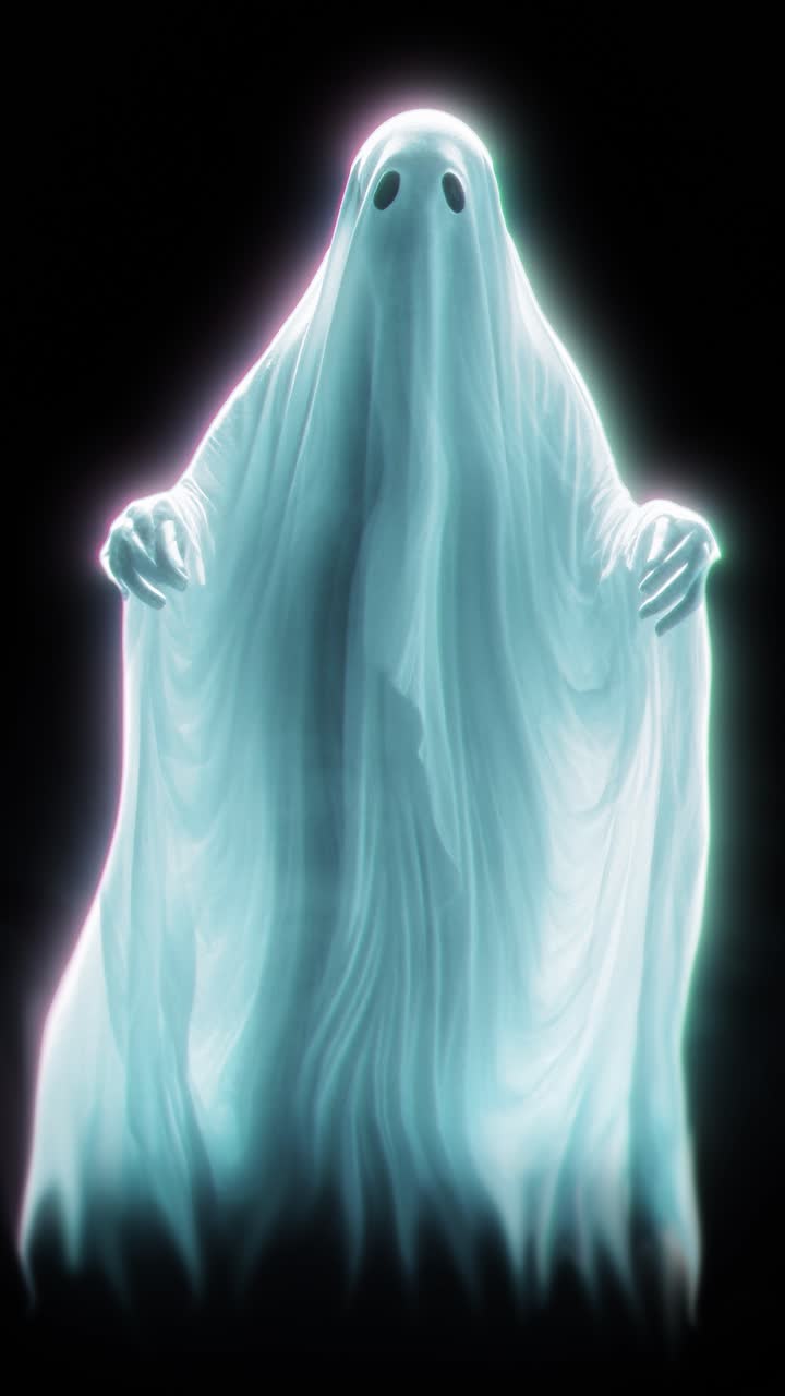 공포스러운 할로윈 유령 애니메이션 루프와 알파 채널 4k 해상도
