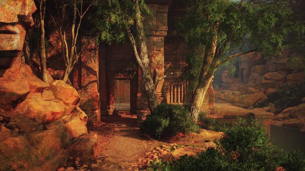 ruinas de antiguos templos de piedra en la selva