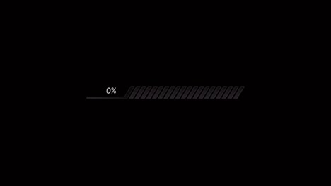 animación barra de carga naranja aislado en fondo negro.