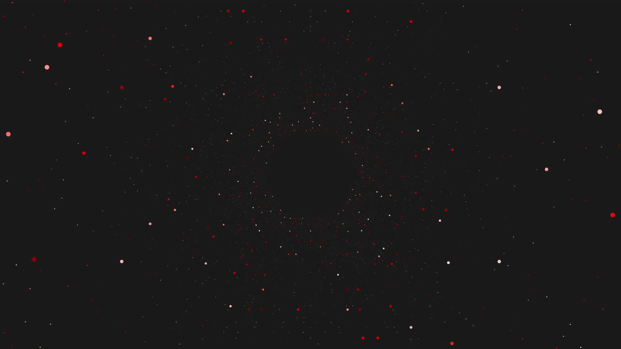 matriz dinámica de puntos púrpuras en movimiento sobre fondo negro