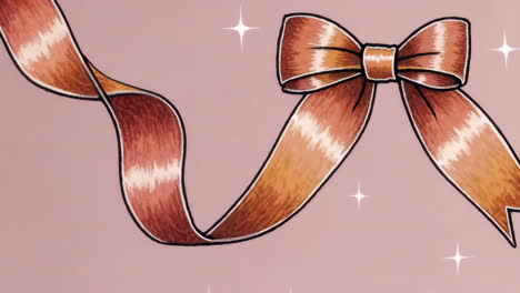 Elegant Ribbon and Bow Illustration with Sparkles