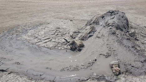 mud volcano in gobustan national park, azerbaijan, close up