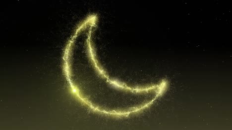 glitter crescent moon 4k