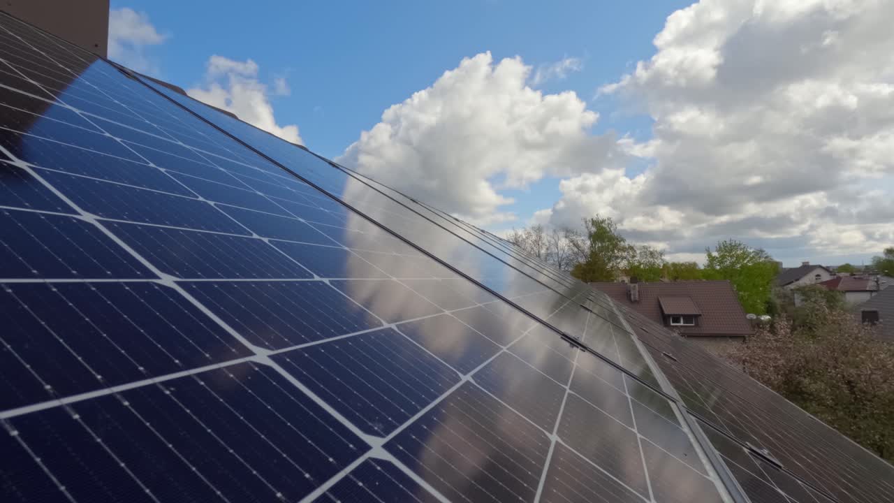 Clouds Over Solar Panels - Timelapse