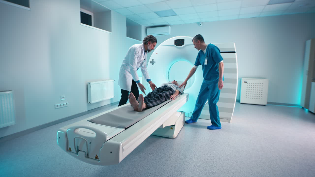 Patient undergoing a CT scan