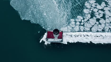 cinematic shot of chicago harbor lighthouse, illinois, united states