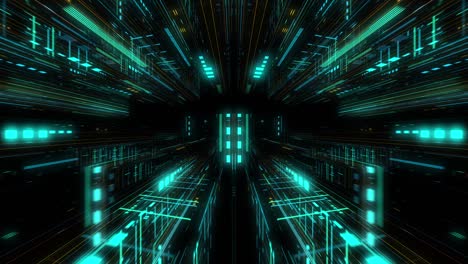 la inteligencia artificial y el aprendizaje automático abstract concept, cpu gpu núcleo de computación con flujos de información. máquina de computación de aprendizaje profundo de datos. bucle sin costuras, renderización 3d g