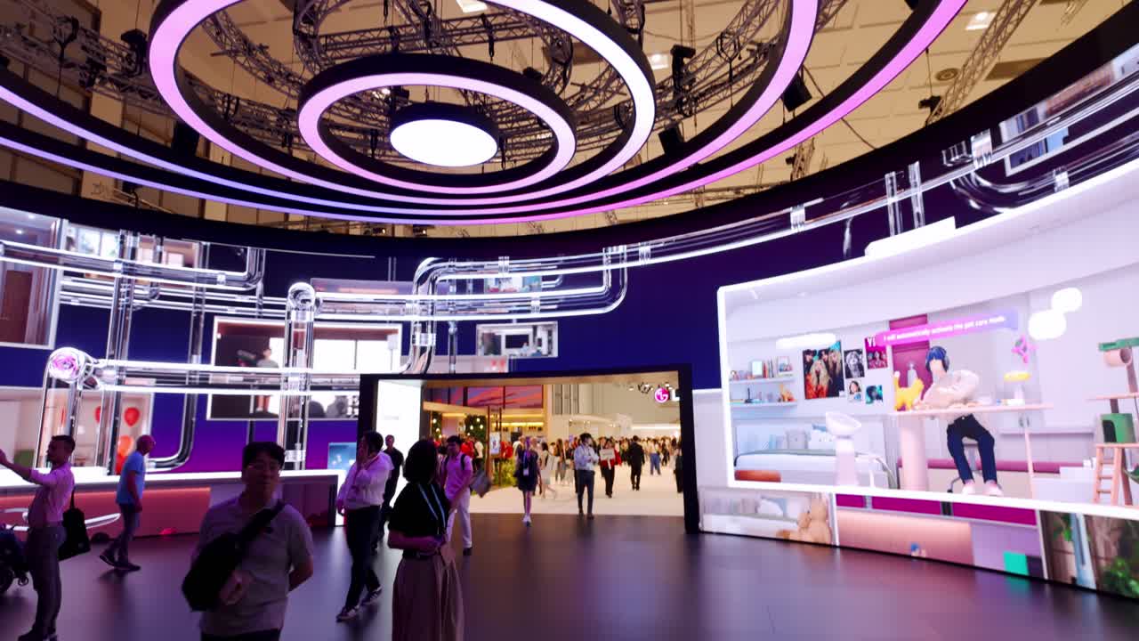 Interior shot of IFA event fair, technologies exhibition in Berlin, Germany