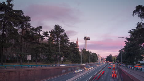 Sonnenuntergang-In-Moncloa,-Madrid