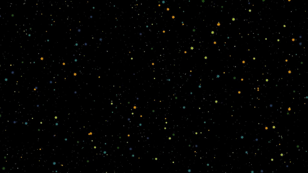 Abstract Motion Background with Floating Colorful Star Shapes