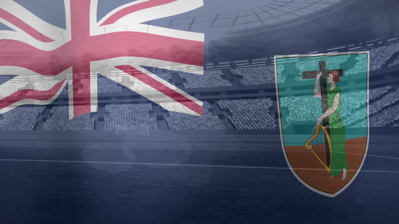 스포츠 경기장 위 의 몬테세라트  ⁇ 발 의 애니메이션