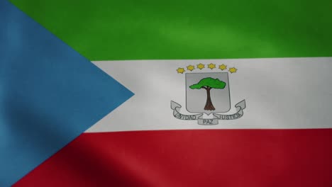 Bandera-De-Guinea-Ecuatorial,-Cámara-Lenta-Ondeando