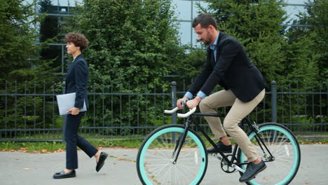 business professionals commuting in the city