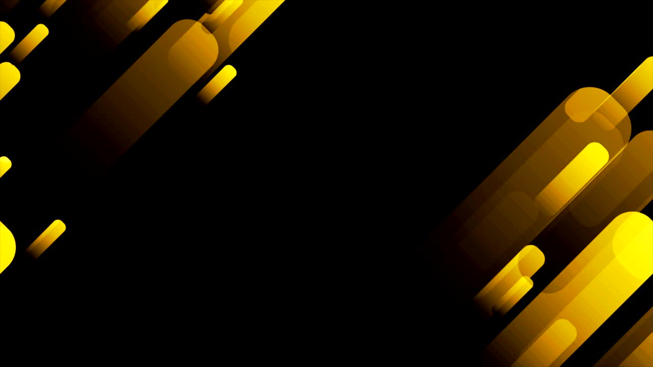 formas en movimiento de color naranja dorado sobre fondo negro