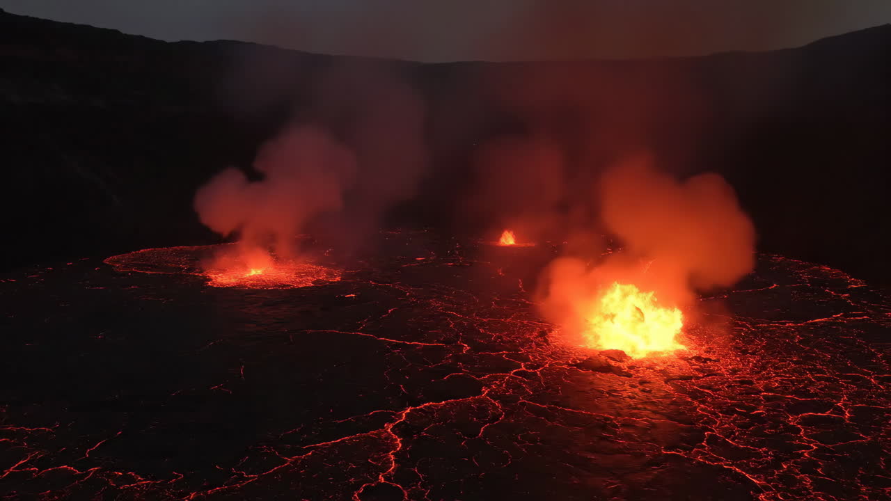 Volcanic Lava Lake Eruption