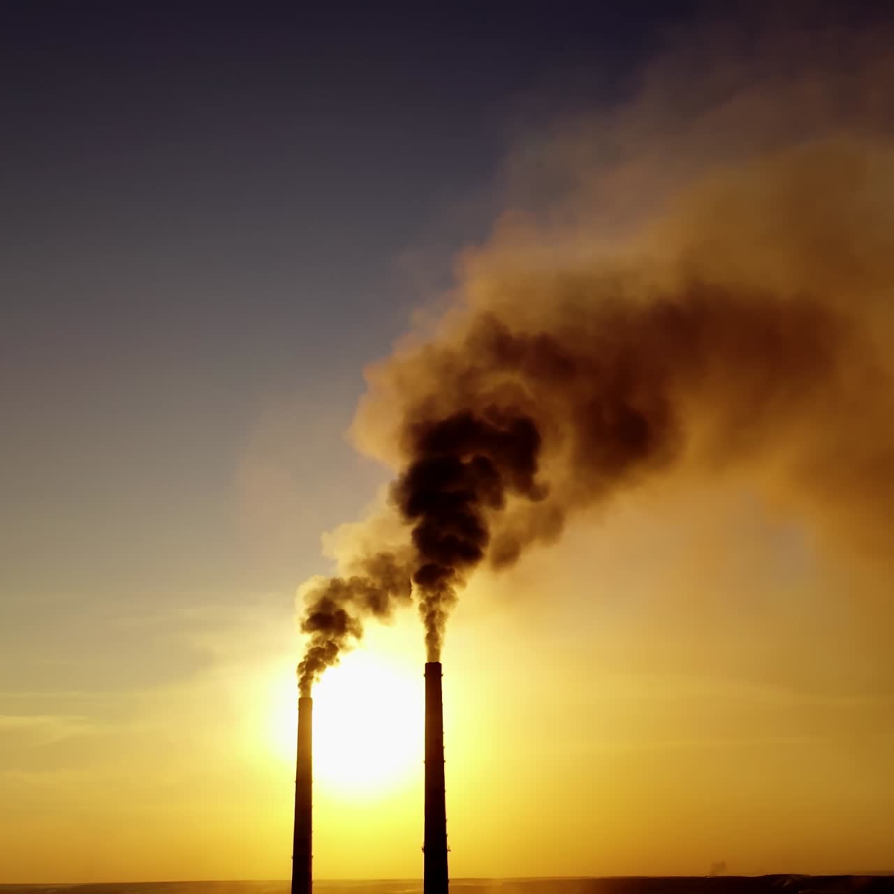 View of pipes with smoke