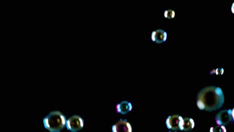 soap bubbles on black background