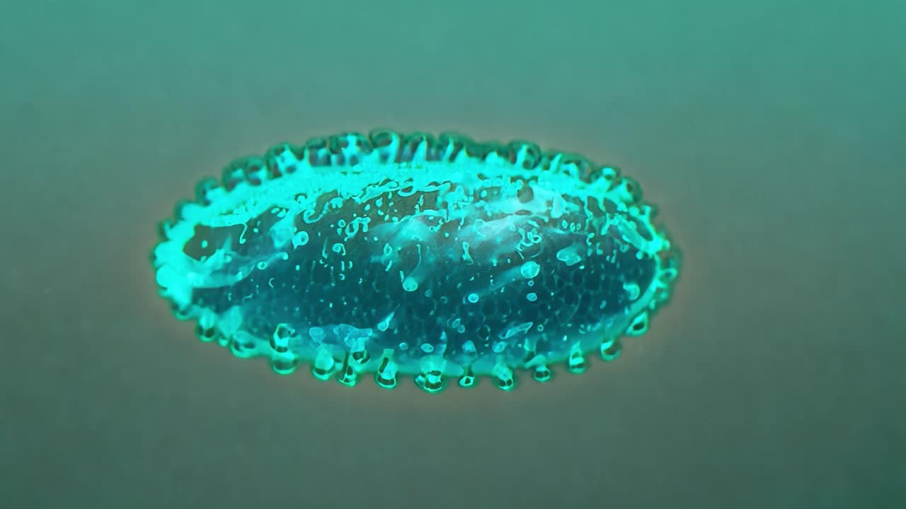 ilustración microscópica de un virus