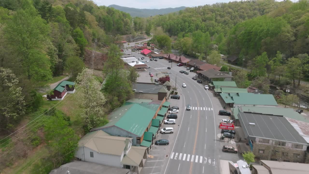 Cherokee Tennessee Aerial moving straight and a little up