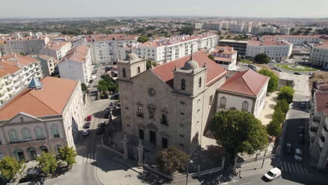 facade of cathedral at castelo branco city in portugal