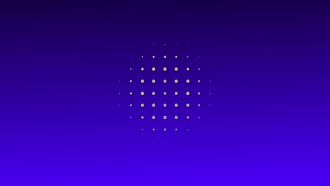 Animation-of-circle-made-of-dots-moving-against-blue-background