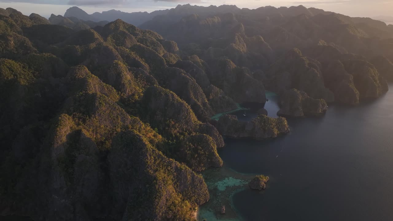 Coron Island, amazing birds eye view, natural wonder in Palawan, Philippines.
