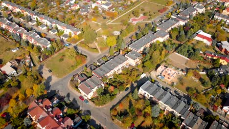 vista aérea de las casas suburbanas