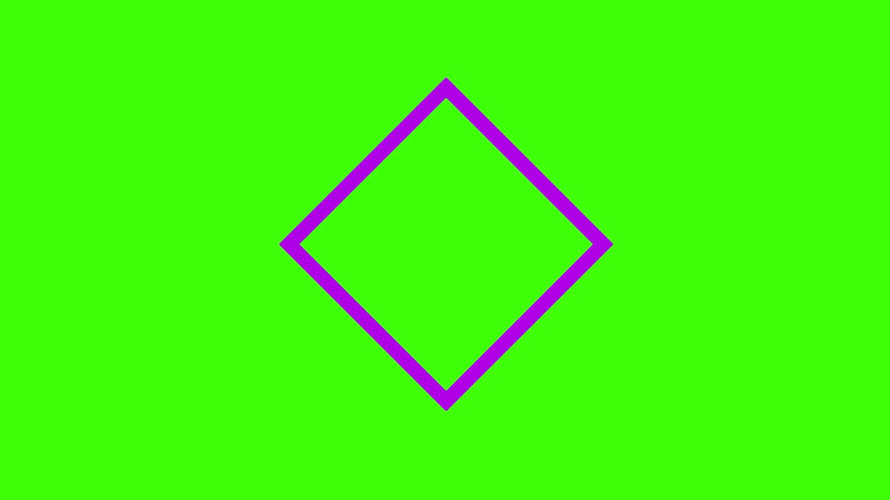 녹색 화면에 모양과 요소 아이콘의 애니메이션