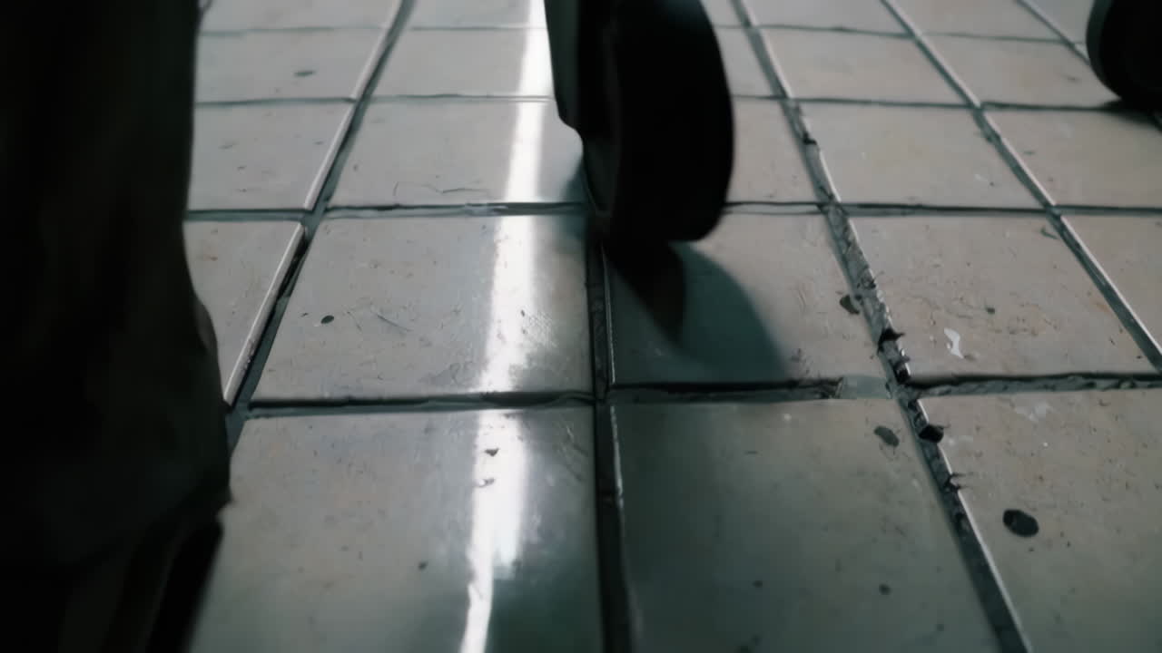 Empty Supermarket Aisle with Shopping Cart