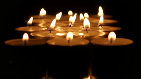 burning tea light candles