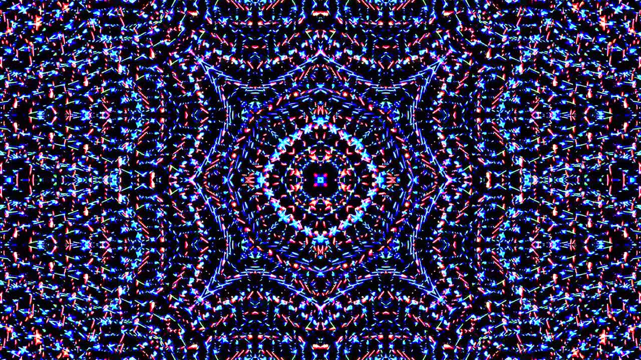 Abstract Kaleidoscope pattern with full colors. Magic mandala. 4k